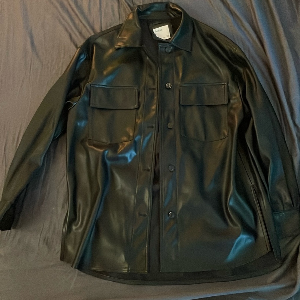 Faux leather shacket from ASOS